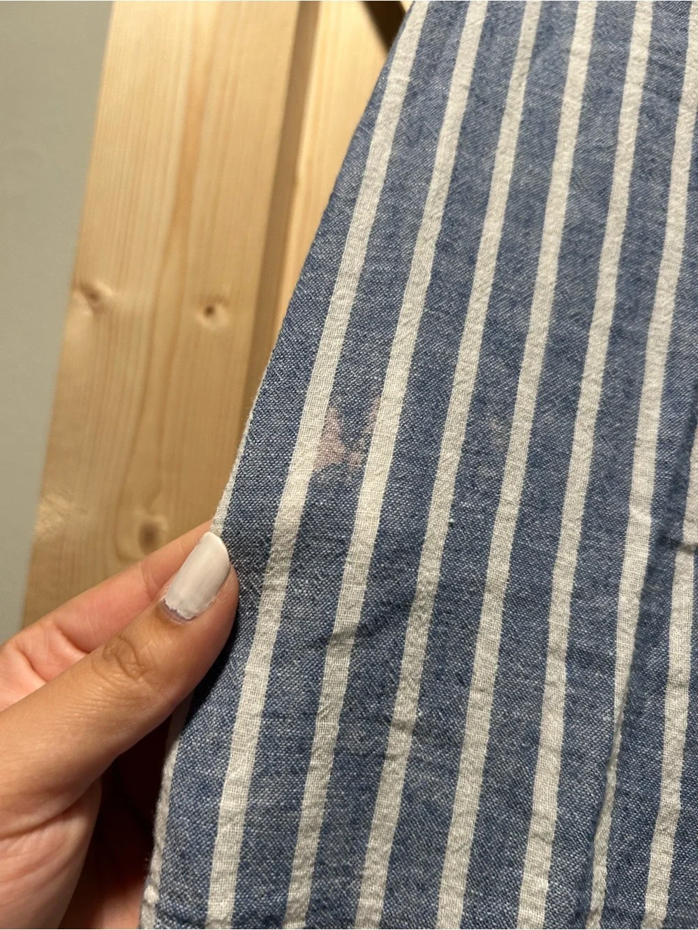 Striped Blue Wrap Midi Skirt